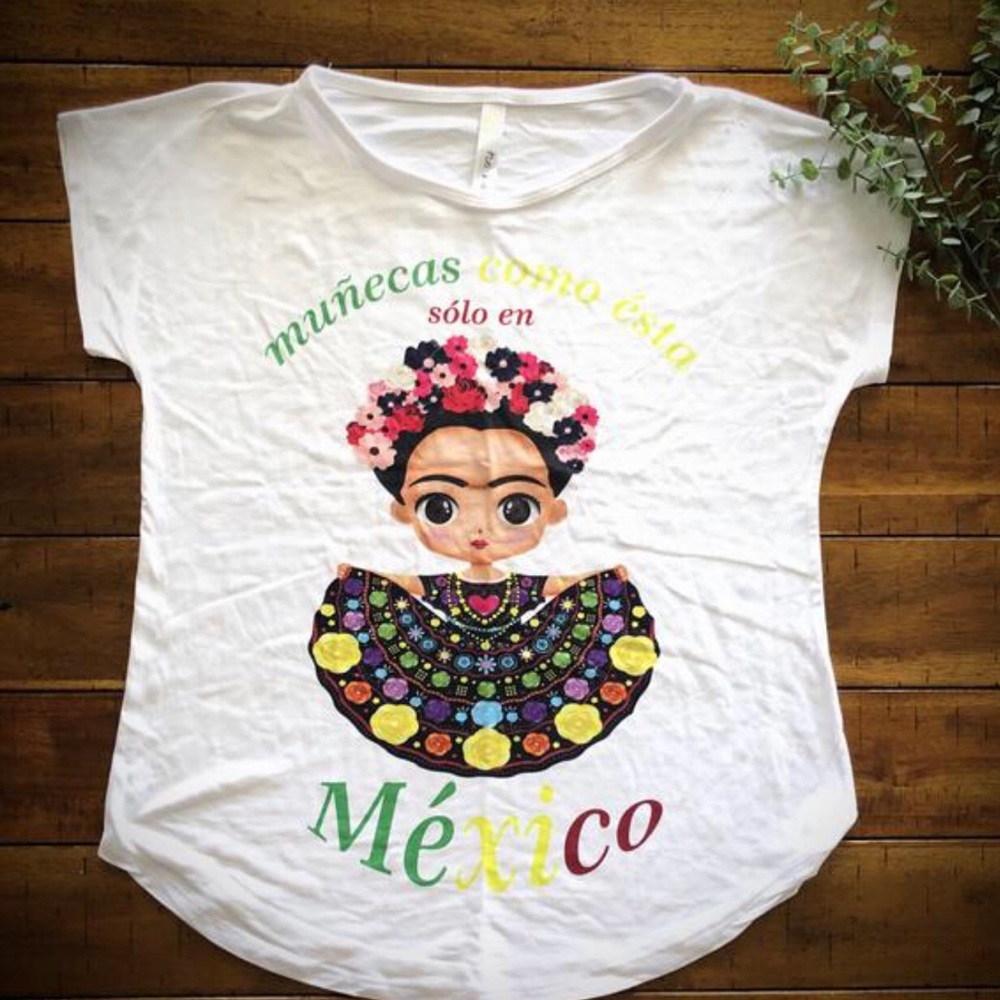 Frida Kahlo Mexican Print Art Stretch Cotton Lg